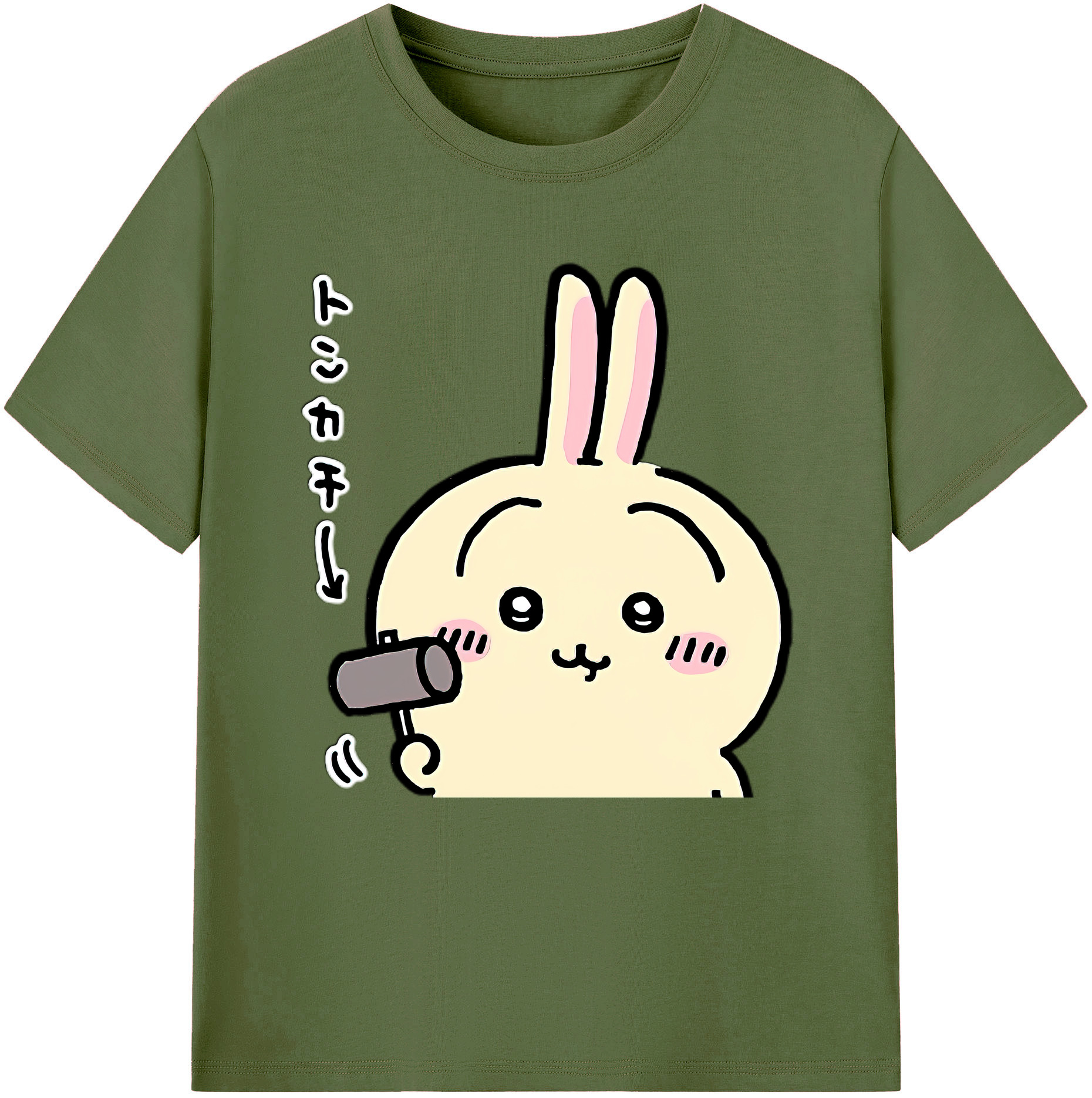 （画像用） ちいかわ うさぎ Chii-kawa usagi 綿100％半袖Tシャツ（フロントプリント）